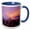 Blue/White, variant on 3drose, Yosemite Glacier Point Sunset View Half Dome Cotton Candy Sky, 11oz Two-tone Blue Mug