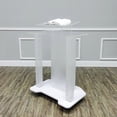 thumbnail image 3 of FixtureDisplays® Acrylic Podium Wood Pulpit Large Lecterm for Church School Conference Plexiglass Events Hotel Party Rally 10014, 3 of 12