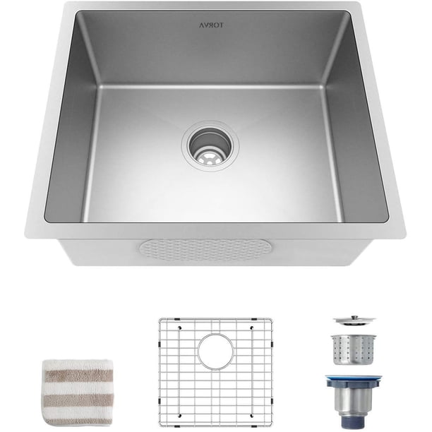 Sarlai 12x18x8 Bar Sink Undermount - Single Bowl Deep Stainless Steel Kitchen Sink For RV, Camper & Outdoor Use