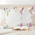 thumbnail image 3 of Happy Easter Pillow Covers 2 Pack Watercolor Easter Eggs Spring Pink Purple Floral Leaf Pillowcase Waterproof Outdoor Throw Pillow Cover for Patio Garden Square Cushion 24”x24”, 3 of 9