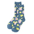 thumbnail image 3 of MeMoi Pink Lemonade Bamboo Blend Crew Sock - Womens - Female, 9-11, Denim Heather, 3 of 3