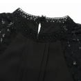 thumbnail image 7 of Women's Floral Lace Tops Ruffled Long Sleeve Mock Neck Dressy Casual Blouses Elegant Business Shirts (XL, Black), 7 of 7