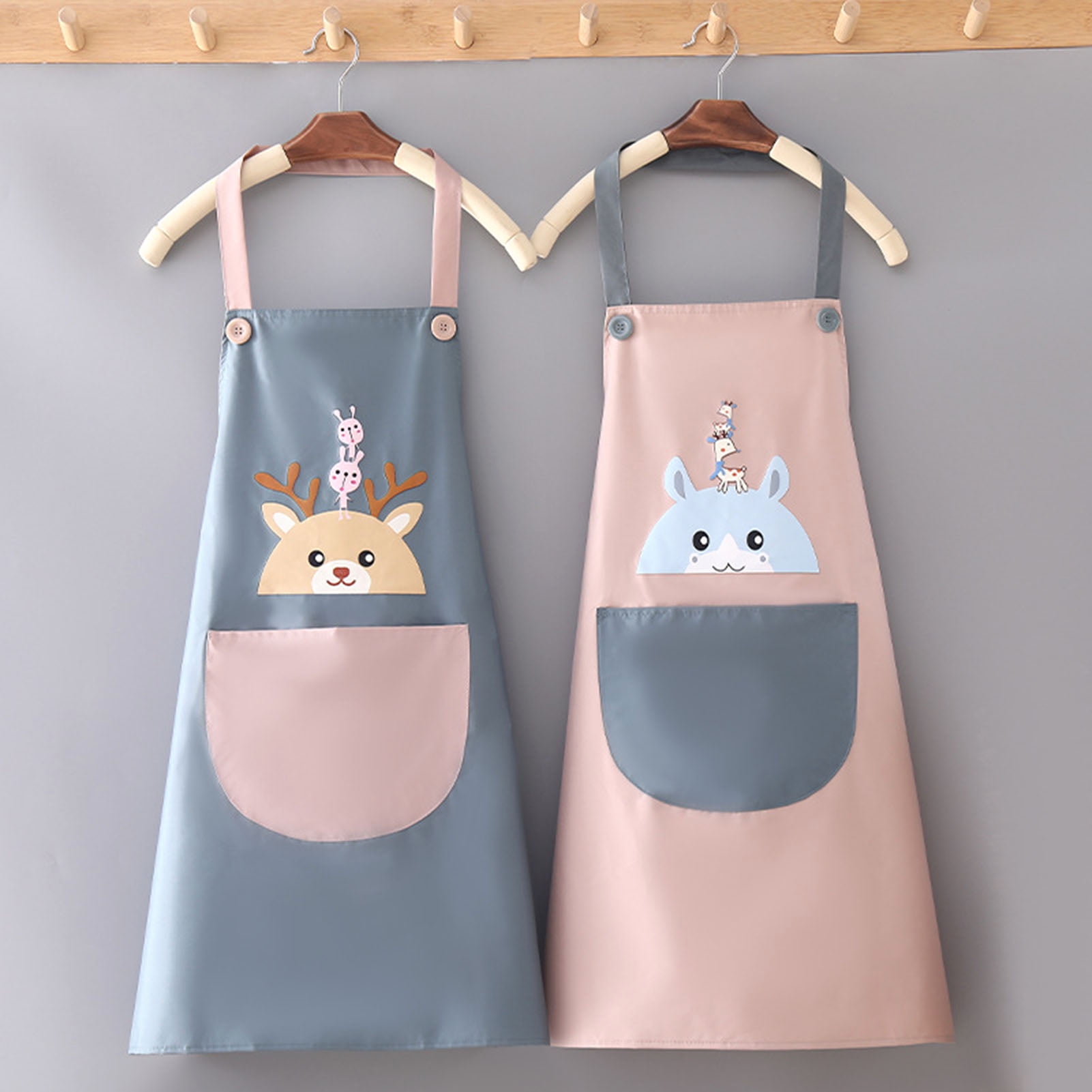Yesbay Cooking Apron Sleeveless Hand Wipe Design with Pocket Breathable  Oil-proof Kitchen Apron for Home