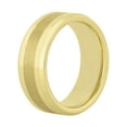 thumbnail image 3 of Men's Beveled and Satin Center Ring in Yellow Tungsten by Brilliance Fine Jewelry - Wedding Band, 3 of 5