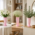 thumbnail image 3 of Rippled Roman Column Ceramic Vase, Textured Fluted Floral Arrangement Container, Modern Minimalist Decorative Vase for Bedroom Home Tabletop Centerpiece and Living Room Decoration, Pink, 3 of 6