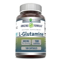 Amazing Formulas L-Glutamine 800mg Per Serving 180 Capsules Supplement | Non-GMO | Gluten Free | Made in USA