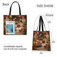 thumbnail image 3 of Canvas Tote Bag for Women Girls Design Print Cozy Autumn Garden Tote, 3 of 8