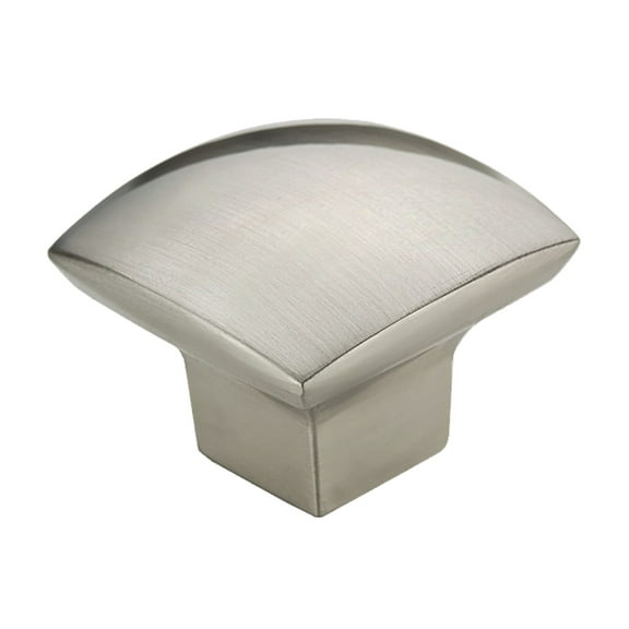 Zen Dynasty Style, Brushed Nickel Cabinet Hardware Knob, 1-7/32" (31mm) Inch Overall Length