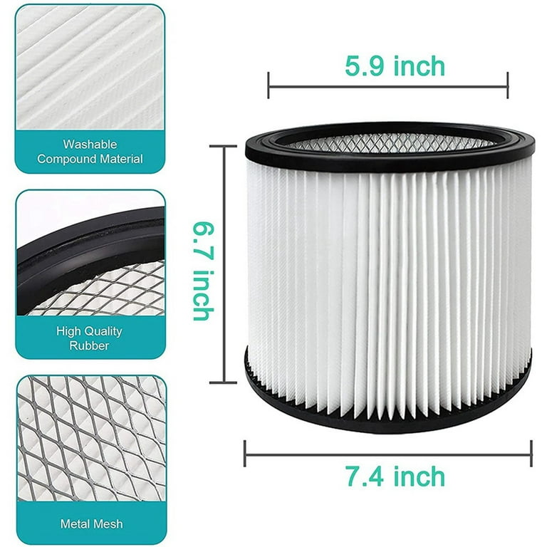 MZY LLC Filter Replacement 90304, 9010700, 90585 Foam Sleeve for Shop VAC Wet Dry Vacuums 5 Gallon Up 90304 90350 90333, Replace Part #