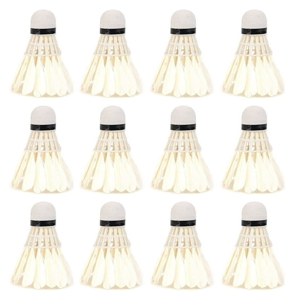 HLONK Badminton Balls 12Pcs/Lot White Feather Badminton Balls Shuttlecocks Outdoor Sports Training Accessory for Indoor Outdoor Game