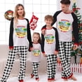 thumbnail image 3 of Pijamas familiares navideños a juego, conjuntos de pijamas a cuadros blancos y negros de ciervo, Navidad en julio, 3 of 4