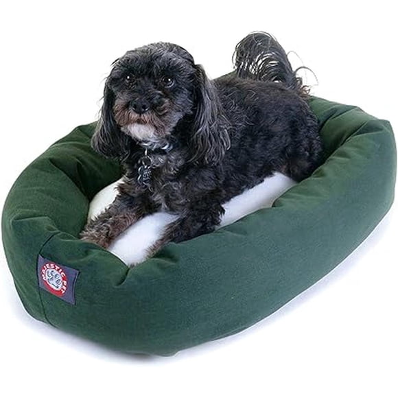 Cama en forma de bagel para perros de Majestic Pet Products, Verde