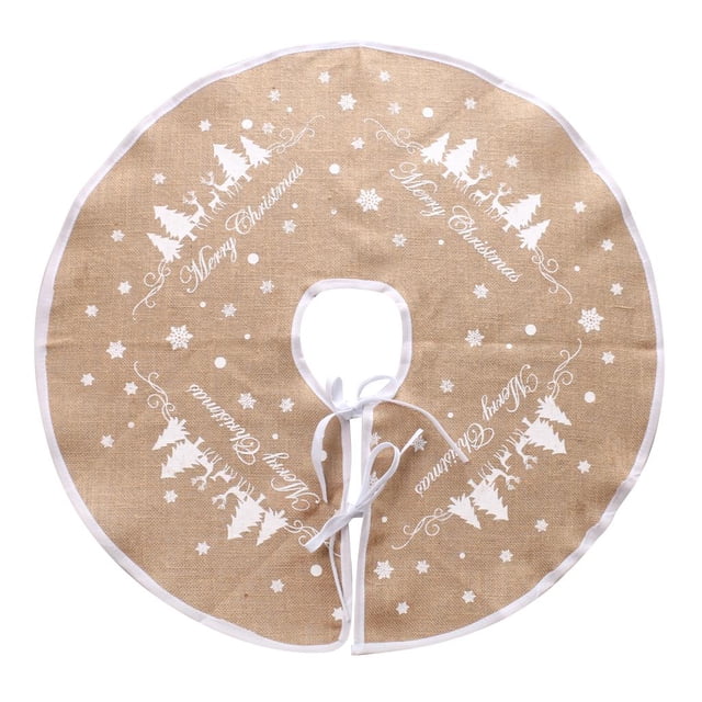 Falda de árbol de Navidad Sunnimix de tela de lona Vintage con 120 decoraciones