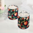 thumbnail image 2 of Yayeee 4 Pack Qtip Holder Bathroom Cotton Swab Canister with Lid Clear Dispenser Set, Blue Apple Pattern, 2 of 6