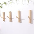 thumbnail image 3 of Ganchos de pared de rama de árbol de madera, ganchos para abrigos de madera montados en la pared, ganchos adhesivos decorativos rústicos, llavero, toallero, paquete de 4 (ancho 3 cm-4 cm) kaili Sencillez, 3 of 4