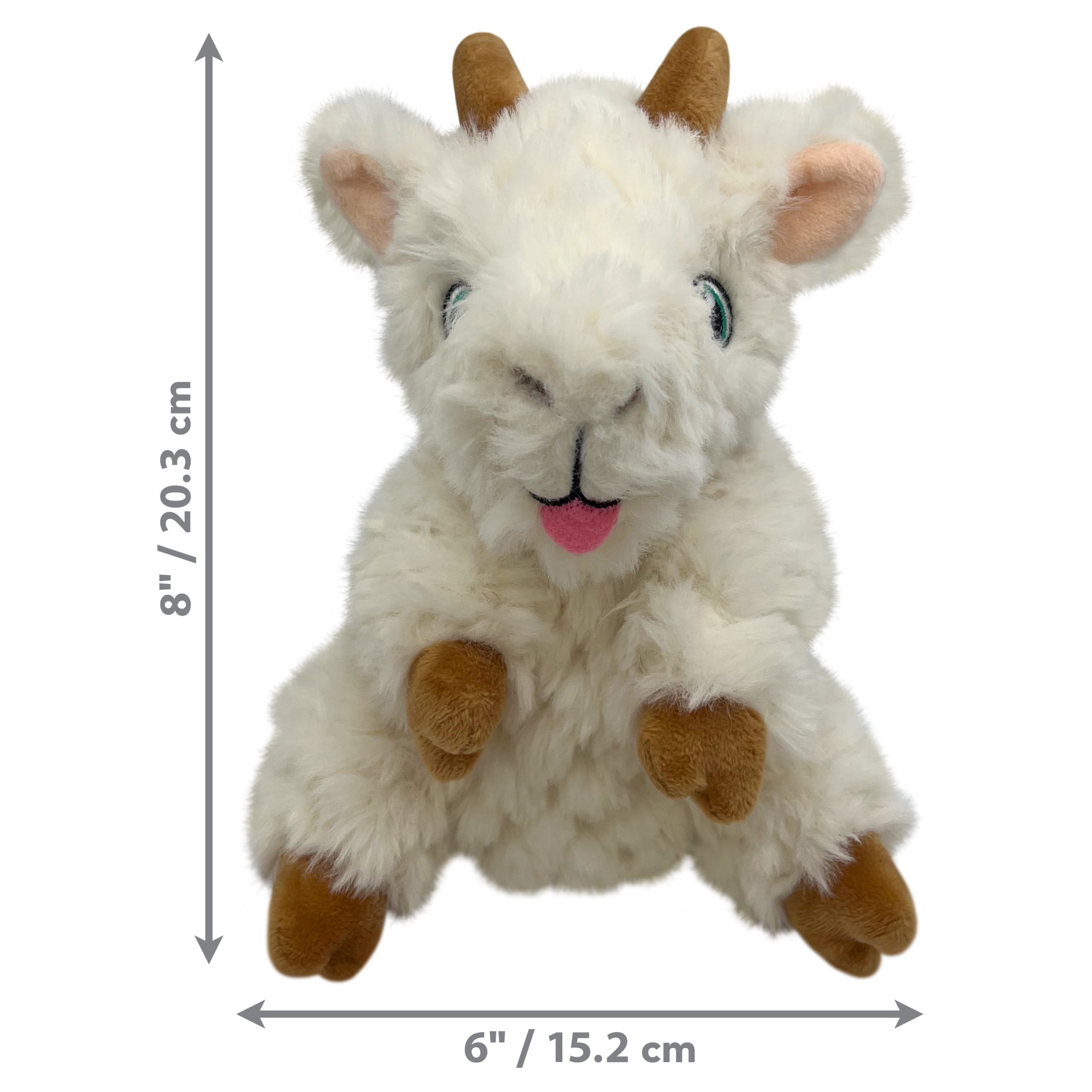 KONG® Comfort Tykes Fluffy Dog Toy, Removable Squeaker, Goat, Small