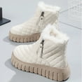 thumbnail image 4 of Chaussures pour Femmes Bottes de Neige Chaussures à Plateforme Chaussures en Coton Chaudes Bottes Courtes Chaussures Décontractées Extérieures Bottes Hautes Femmes Blanches, 4 of 10