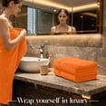 thumbnail image 3 of RIVERSIDE 6 Piece Towel Set Soft Quick Drying Cotton Bath Towel for Gym, Spa and Bathroom - Orange, 3 of 7