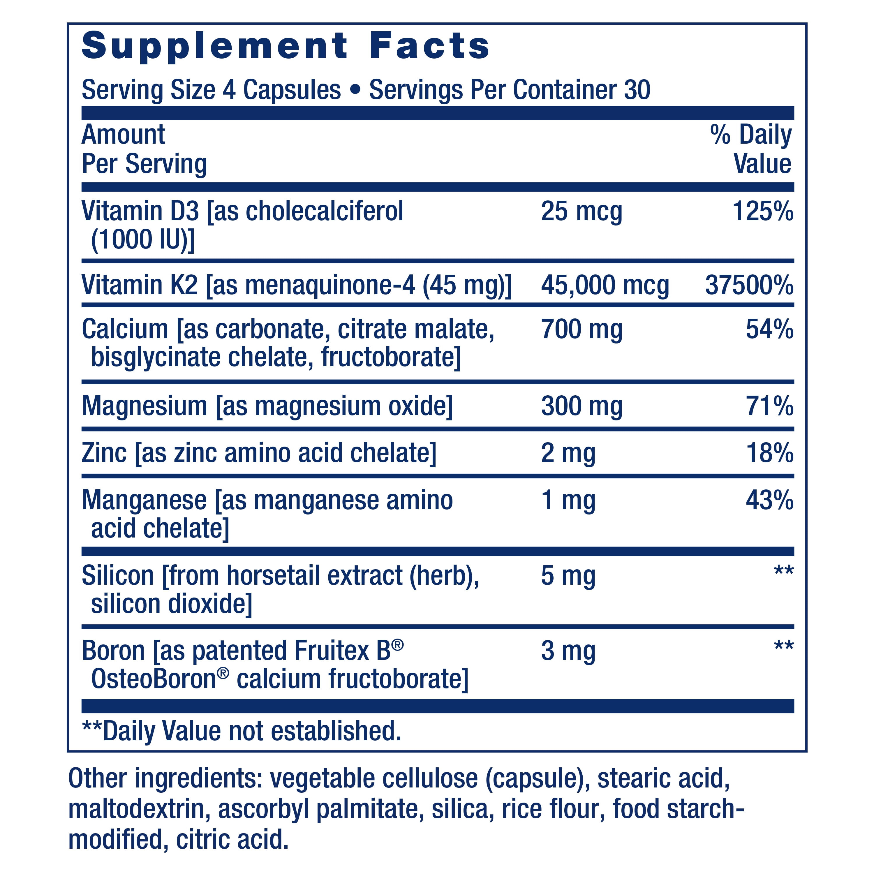 Life Extension Bone Restore Elite Calcium Supplement with Super Potent K2, calcium, vitamin D3, magnesium, boron, zinc, vitamin K2, for bone health, gluten-free, non-GMO, 120 capsules