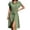 Green, variant on ClodeEU Women's Collar Cap Sleeve Drawstring Waist Button Midi Shirt Dress,Casual Summer Dress Army Green,Women's Plus L