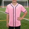 thumbnail image 2 of Tranfacy Kids Boys 3-15 Years Summer Tops Short Sleeve V-Neck Solid Mesh Baseball Style Blouses Shirts, 2 of 5