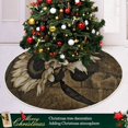 thumbnail image 6 of FMSHPON Watercolor Vintage Sunflower Floral Xmas Christmas Tree Skirt Stand Mat for Holiday Party Decoration Indoor Outdoor 48 inches, 6 of 6