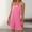 Pink, variant on Sakmal Backless Womens Rompers for Summer Cotton Sleeveless Scoop Neck Green Short Jumpsuits Solid Rompers with Pockets