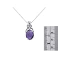 thumbnail image 3 of RYLOS Necklace Sterling Silver 925 Classic Designer Necklace Gemstone &  Diamonds Pendant with 18" Chain 9X7MM Amethyst Birthstone Womens Jewelry Silver Necklace For Women, 3 of 7