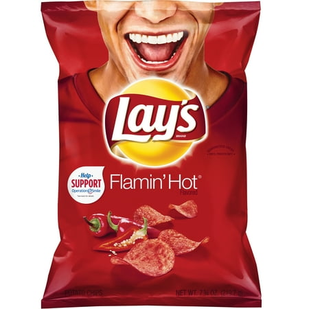Lay's Flamin' Hot Flavored Potato Chips, 7.75 oz. Bag