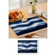 thumbnail image 5 of Abstract Geometric Navy Blue Water Ripple Placemats Set of 4,Wipeable Washable Table Mats for Dining Tables,Gradient Stripe Color Block Place Mats for Kitchen Event Party Tabletop Decor, 5 of 7