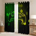 thumbnail image 2 of Feelyou Green Yellow Gamepad Curtains (2, 52x84), Boys Futuristic Console, 2 of 6