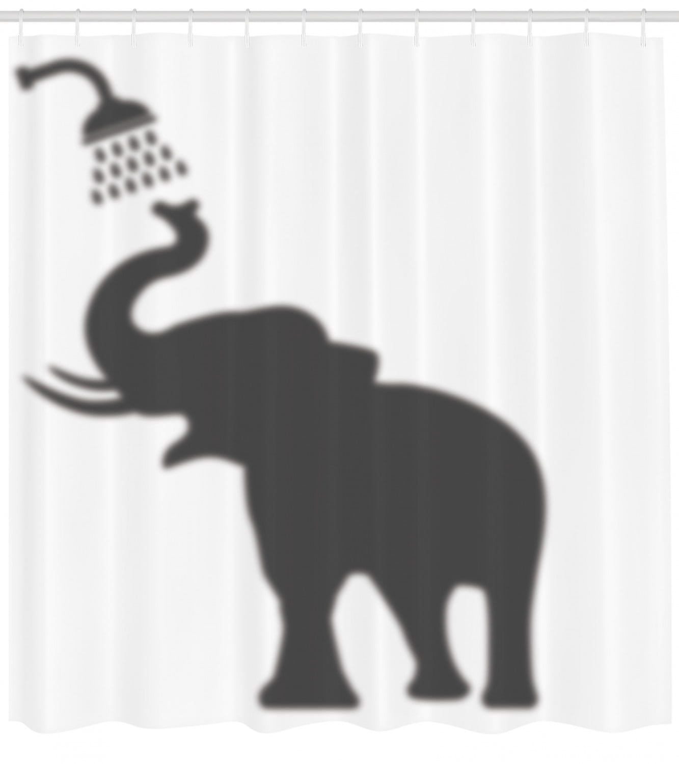 Elephant Shower Curtain, Elephant Taking a Shower Bathing in Bath Tub