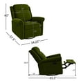 thumbnail image 2 of Christopher Knight Home Elegant Velvet 360° Swivel Recliner with Nailhead Accents and Adjustable Design, Green, 2 of 12