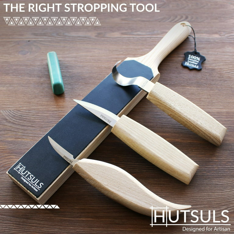 Hutsuls Pocket Knife Strop Kit - Get Razor-Sharp Edges with Pocket Leather  Strop for Knife Sharpening, Easy to Use Knife Stropping Kit with Stropping