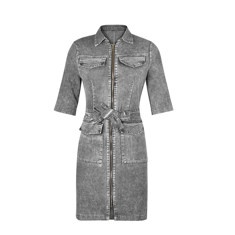 white christmas dresses Women's Cargo Denim Dress – Wash Lab – washlabshop main image 0