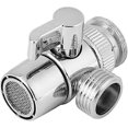 thumbnail image 1 of Brass Switch Valve for Kitchen and Bathroom Sink - Shower Adapter / Diverter M22 x M24 - Polished Chrome, 1 of 4