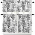 thumbnail image 2 of Kitchen Curtains Set, Black Gray Coral Coastal Kitchen Curtains and Valances Set, Summer Beach Seaside Nautical Rod Pocket Tier Curtains 24 Inch Length for Cafe/Bedroom Windows, 2 of 6