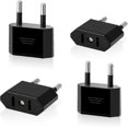 thumbnail image 1 of 4pc US to EU Travel Plug Converter for Devices with US Power Supply(Black), 1 of 1