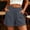 *Dark Gray, variant on Women’s Elastic Waist Roll Cuff Shorts with Pockets,Casual Loose Fit Summer Shorts Green,Women's Plus XXL