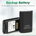 thumbnail image 3 of 2Pack 4800mAh Rechargeable Battery Compatible with Xbox 360 Controller, Dual Charging Station Dock Charger Compatible with Xbox 360 Controller Battery Pack, 3 of 10