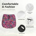 thumbnail image 6 of Picia Summer Flamingo Pattern Women's 2 in 1 Athletic Running Shorts High Waisted Workout Casual Gym Sweat Shorts with Comfy Liner Zipper Pockets-Small, 6 of 9