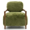 thumbnail image 3 of Furniture of America Birma Modern Faux Fur Ultra Soft Short Haired Accent Chair, Green, 3 of 13