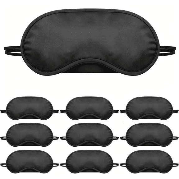 TELOLY 10 Pack Sleep Mask Eye Mask Blindfold,Soft Sleeping Masks with Nose Pad and Adjustable Strap,Comfortable Light Blocking Eye Covers for Sleeping,Travel,Party,Adults Kids