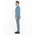 thumbnail image 2 of Smoke Blue Men's 2pc Sharkskin Suit Slim-Fit, 2 of 4