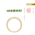 thumbnail image 4 of ANGARA Natural Channel Square Emerald and Diamond Half Eternity Ring in 14K Yellow Gold for Women (Size-1.8mm) | May Birthstone, Birthday, Anniversary, Jewelry Gift for Women | Natural Emerald Ring, 4 of 8