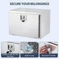 thumbnail image 2 of AKDSteel 24 Inch Heavy Duty Aluminum Diamond Plate Tool Box - Lockable Waterproof Truck Storage Chest With Sliding Shelf, Organizer for Pickup Trucks, RV, Trailers, 2 of 7