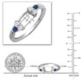 thumbnail image 5 of Dazzlingrock Collection Round Blue Sapphire and White Diamond Wedding Ring Guard Wrap Enhancer Band For Women in 18K White Gold, Size 9, 5 of 6