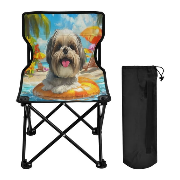 YAZAOO Camping Chairs Modern Sunny Beach Pup Pattern Folding chair