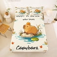 thumbnail image 5 of Erosebridal Kawaii Capybaras Bed Sheets For Capybara Lover,Cute Animal Capybara Decorations King Sheets For Kids 4 Pieces, 5 of 6