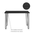thumbnail image 3 of Lavish Home Desk with Hairpin Legs - Modern Industrial Style Home Decor - Woodgrain-Look and Steel Accent Home Office Furniture, Black, 3 of 7